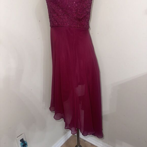 Speechless Prom Hi-Low Open Back A-Line Lace Sparkle Dress Burgundy Sz 9 EUC - Picture 8 of 16